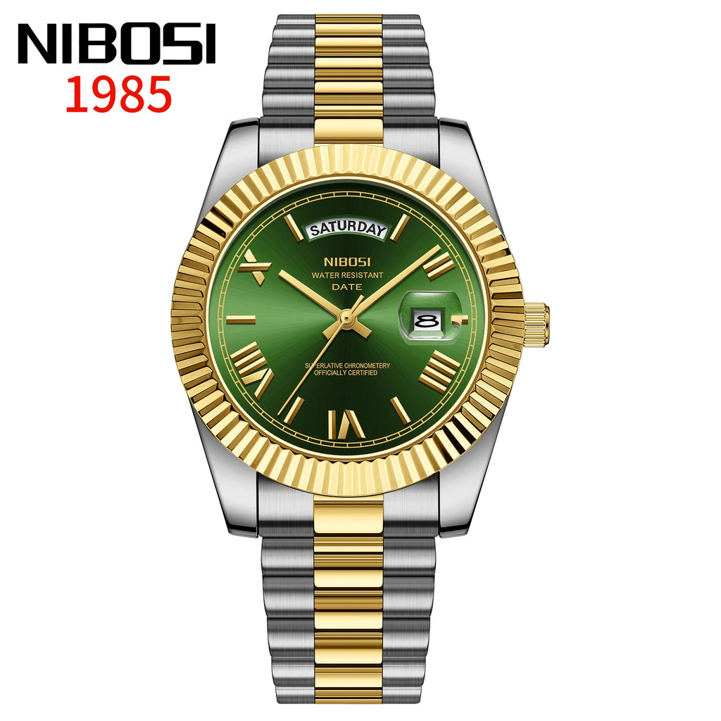 NIBOSI Top Brand Luxury Men Watches Fashion Wristwatch Day Date Miyota Quartz Watch Men Waterproof Steel Male Clock Reloj Hombre