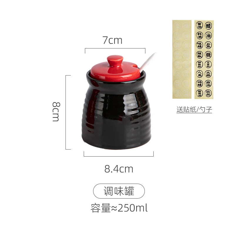 Japanese restaurant ceramic seasoning jar Seasoning jar soy sauce pot bottle mini small tableware