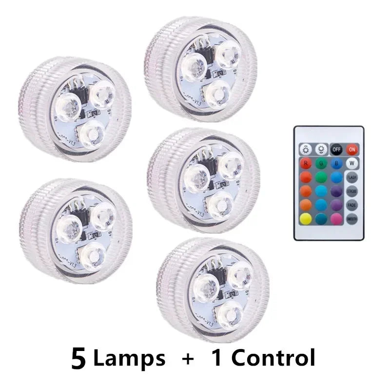 Remote Control Underwater Light Waterproof,Color Changing LED Pool Lamp for Indoor Aquarium, Bowl, Table Centerpiece Nightscape