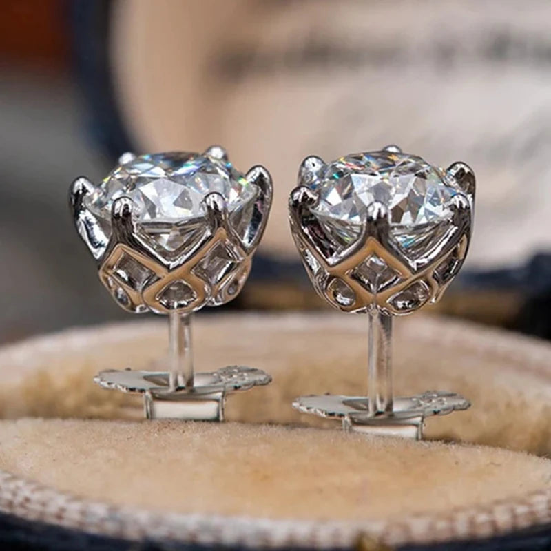 Premium 0.5-2ct Moissanite Diamond Stud Earrings for Women Orginal 925 Sterling Silver Screw Back Women Moissanite Earring 2026
