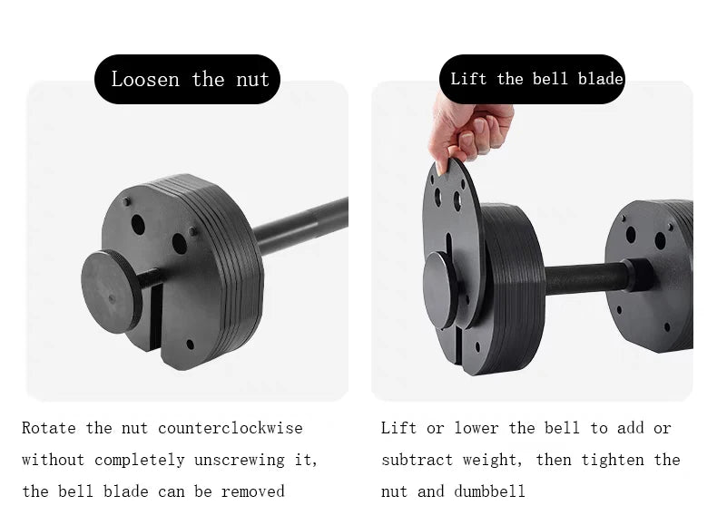 Quick Disassembly Plug-in Adjustable Dumbbells Multifunctional Men's Fitness Arm Muscle 1kg Incremental Steel Dumbbell