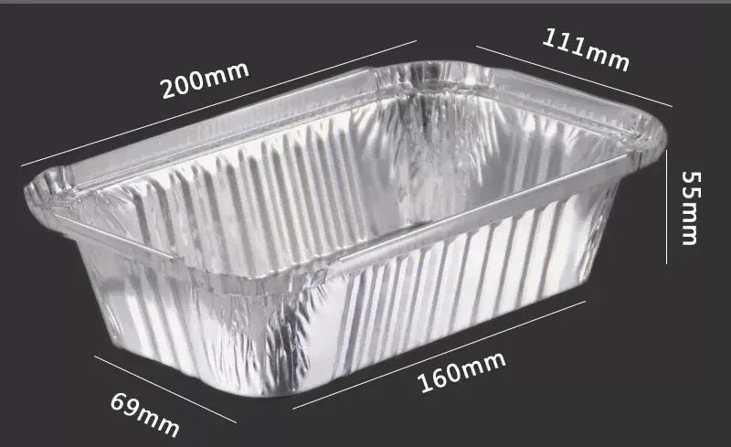 100 Pieces of Barbecue Tin Foil Special Packaging Box Aluminum Foil Lunch Box Home Takeaway Air Fryer Disposable Tin Foil Bowl