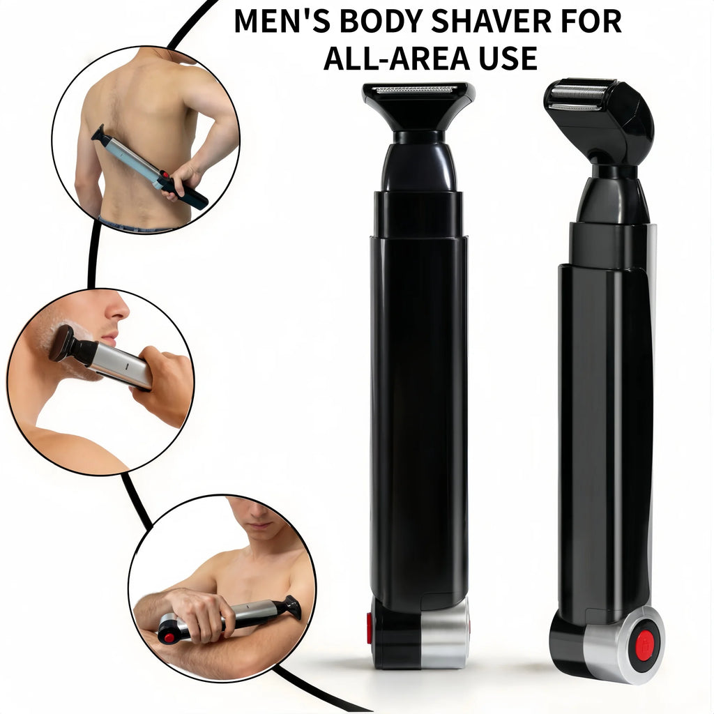Men Shaving 180 Degrees Foldable Electric Back Hair Shaver Long handle men back shaver 2 In 1 Facial Hair Trimmer Razor