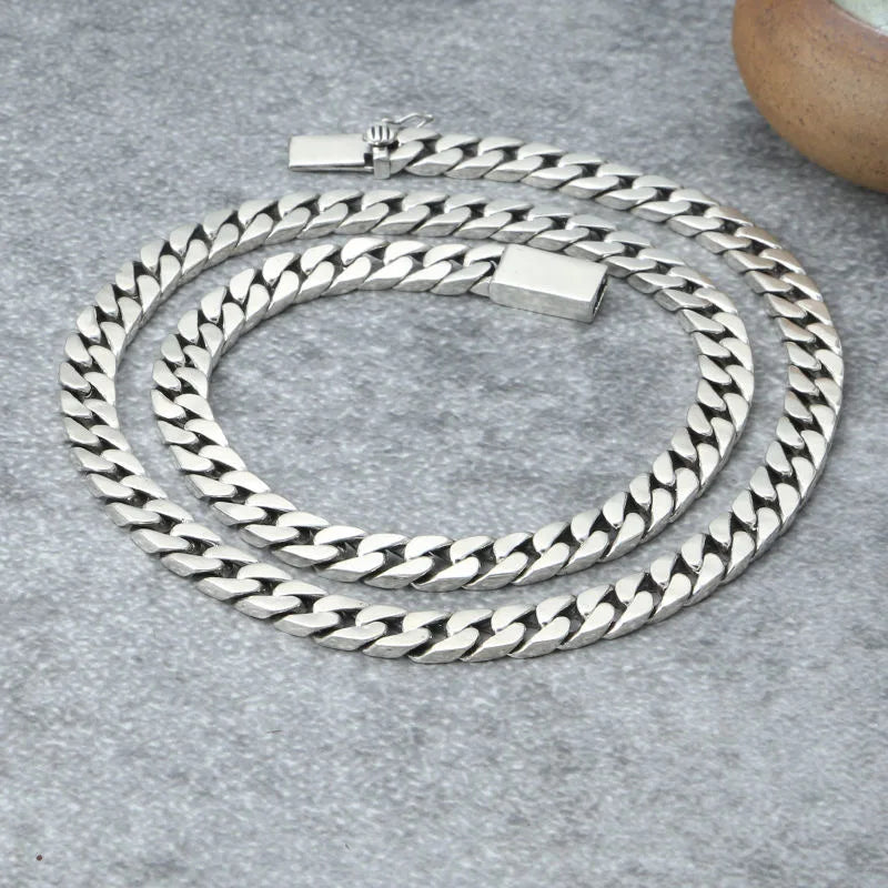 100% S925 Sterling Silver Necklace Bracelet Punk S925 Silver Jewelry Never Fade Carry certificate Men Women Jewelry Gifts