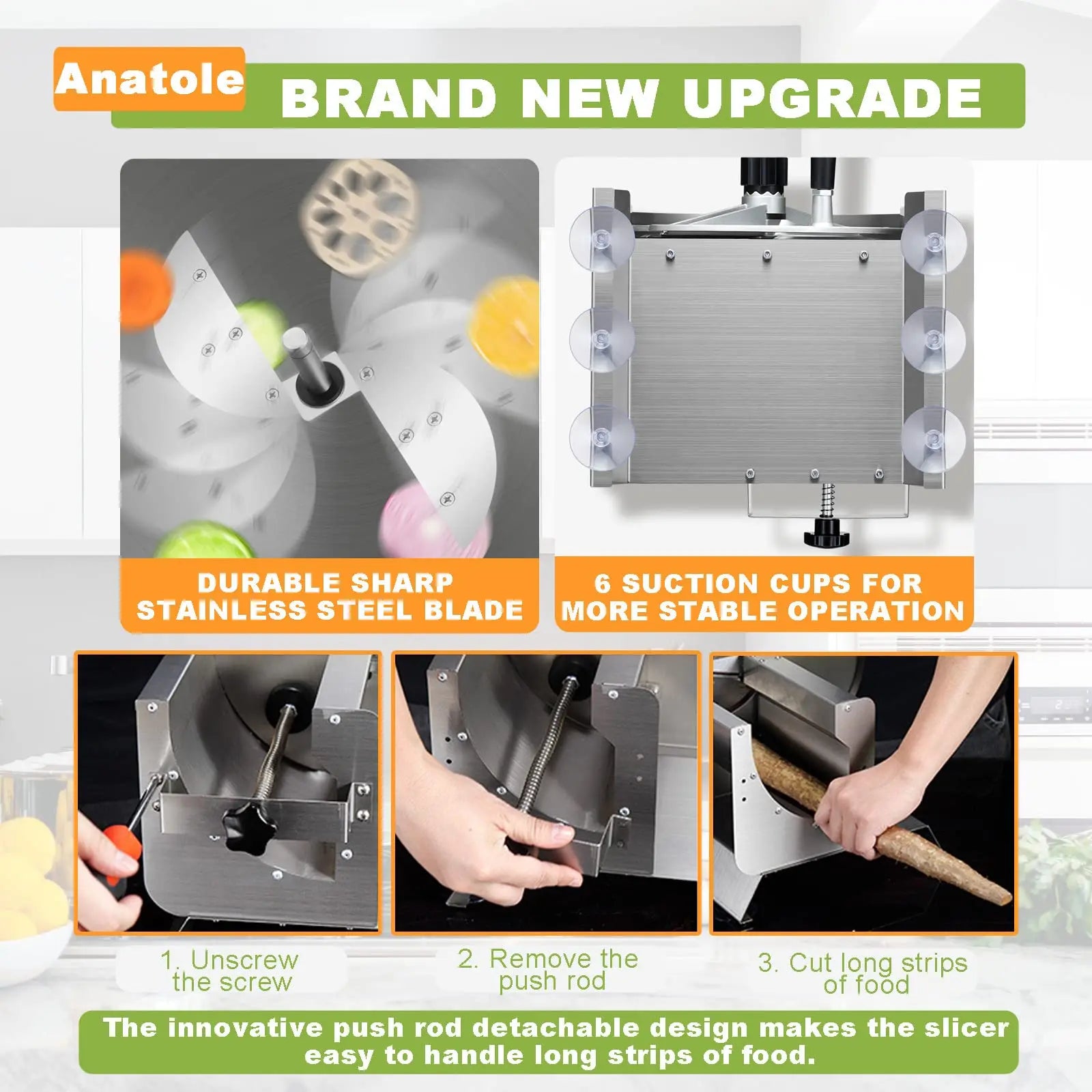 Replace blade for Commercial Vegetable Slicer Stainless Steel Potato Onion Slicer 0-0.5''Thickness Adjustable Manual Fruit Cutte