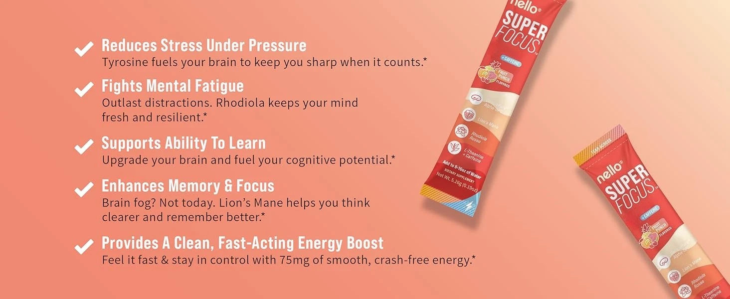 SupraCalm Adaptogenic Mix Raspberry Lemonade Supplement for Relaxation And Focus No Artificial Colors Or Sweeteners 20 Count