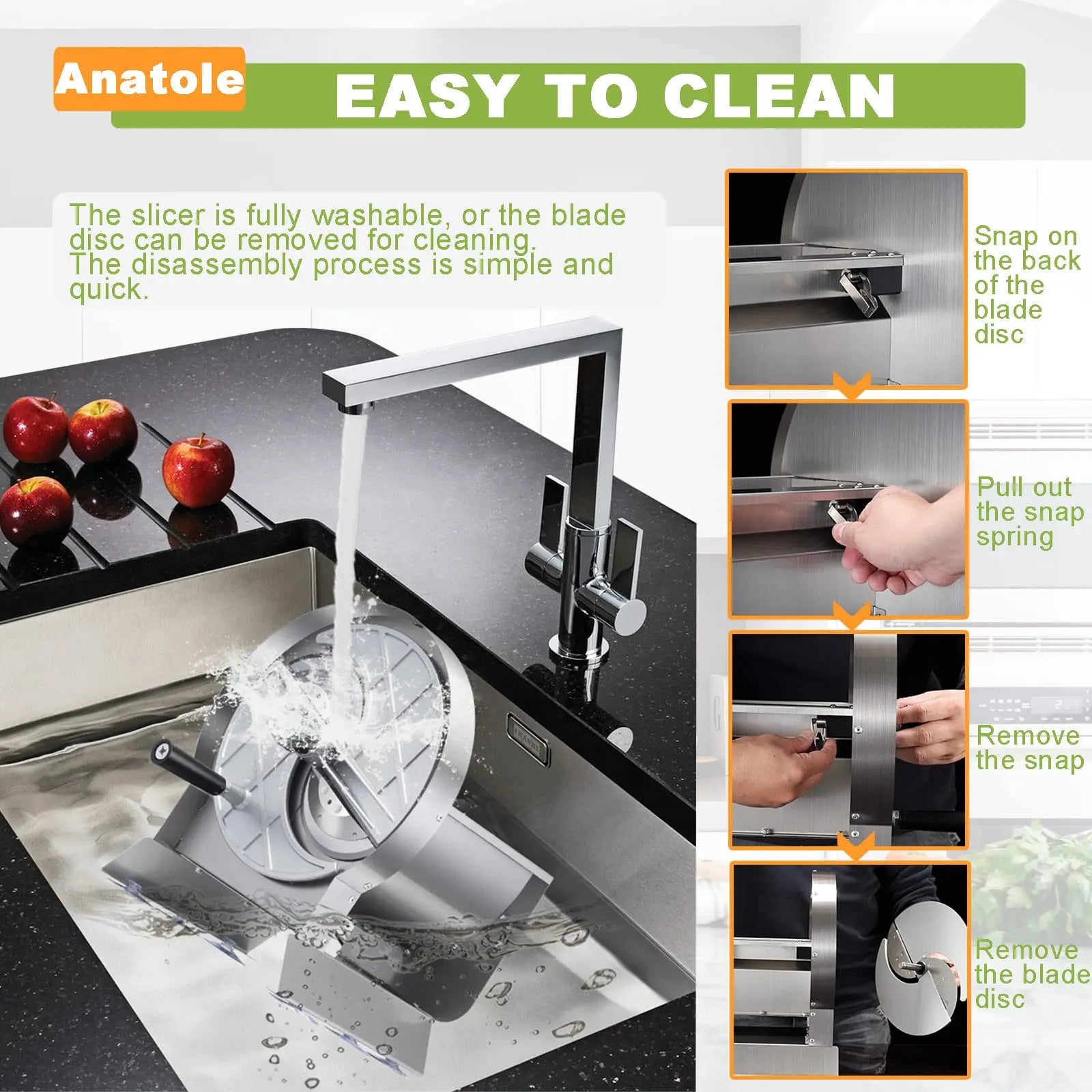Replace blade for Commercial Vegetable Slicer Stainless Steel Potato Onion Slicer 0-0.5''Thickness Adjustable Manual Fruit Cutte