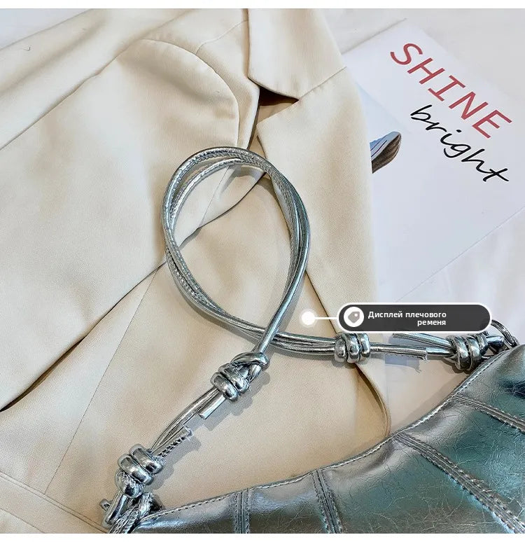 Casual Dumpling Shaped Large Capacity Shoulder Bag for Women 2026 New Style Soft Handle Single Strap Crossbody Luxury Bag