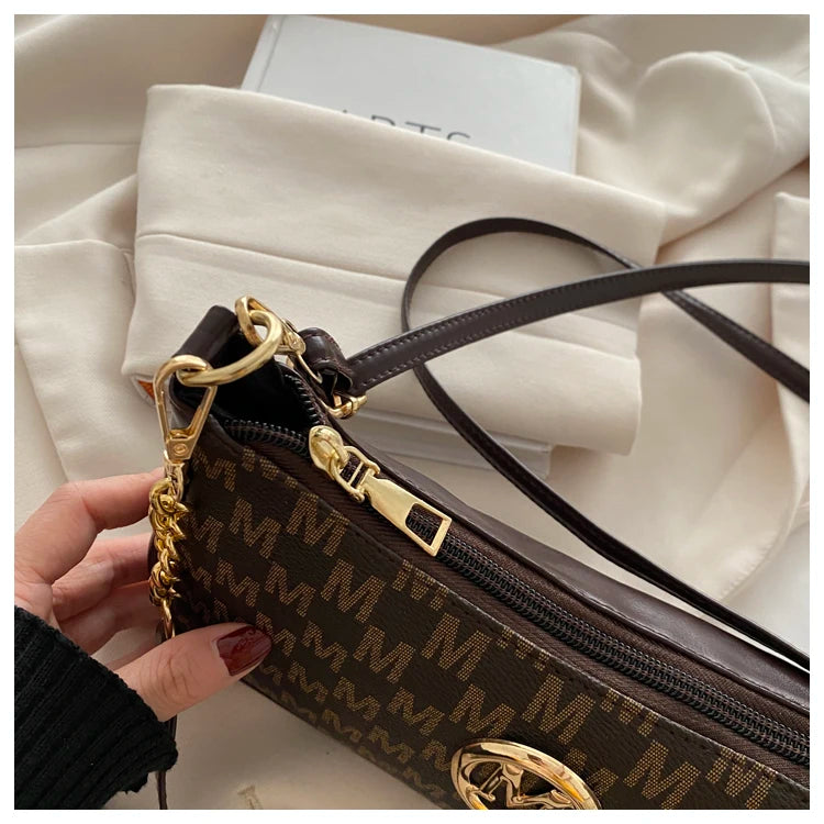 Vintage Floral Print Underarm Bag Women's Crossbody Shoulder Bag Casual Versatile Small Bag Popular Female Fashion Design