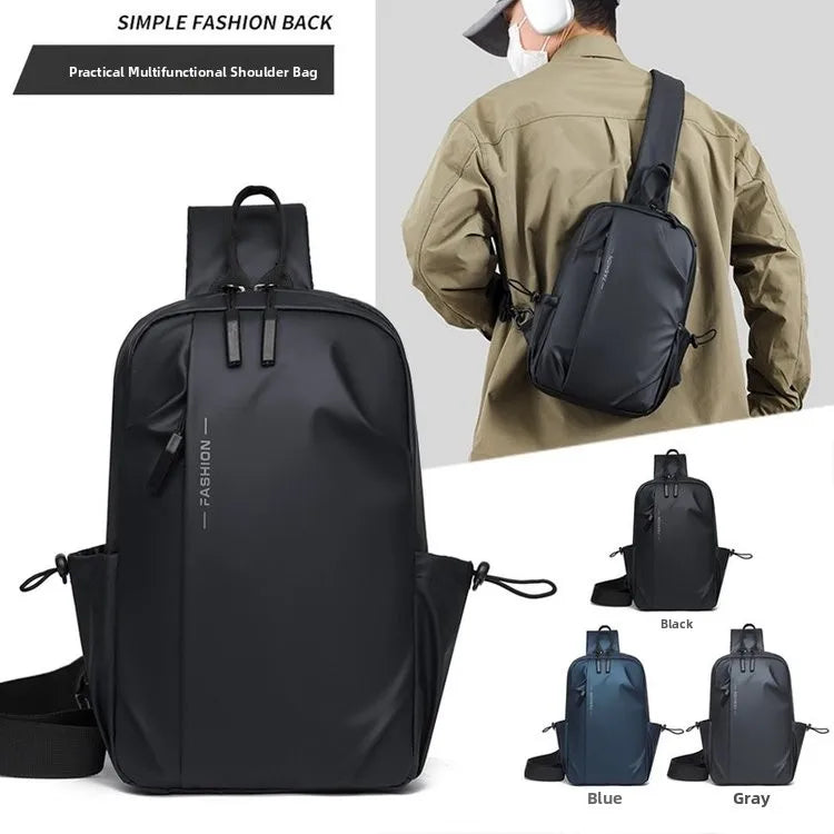Large Capacity Fashion Waterproof Men's Crossbody Bag Travel Casual Ladies Single Shoulder Slant Bag Korean Style Chest Bag