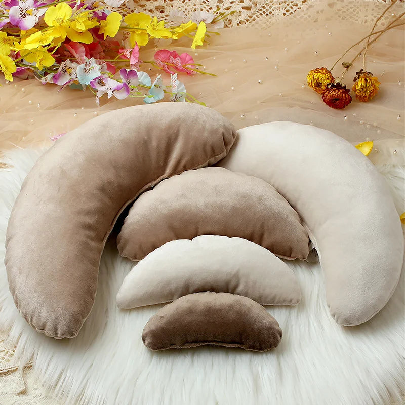 Newborn Studio Photography Props 5-Piece Set Crescent Pillow Baby Posing Cushion Shooting Accessories For Infant Boys And Girls
