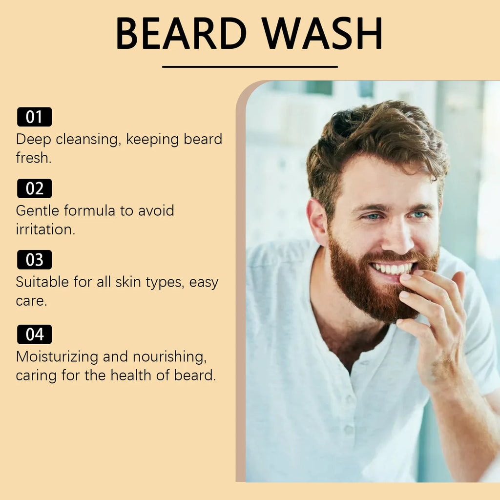 Aloe Repair Beard Wash Soothe After Shave Skin Reduce Skin Discomfort Refresh Moisturizing Gentle Repair Nourish Beard Shampoo