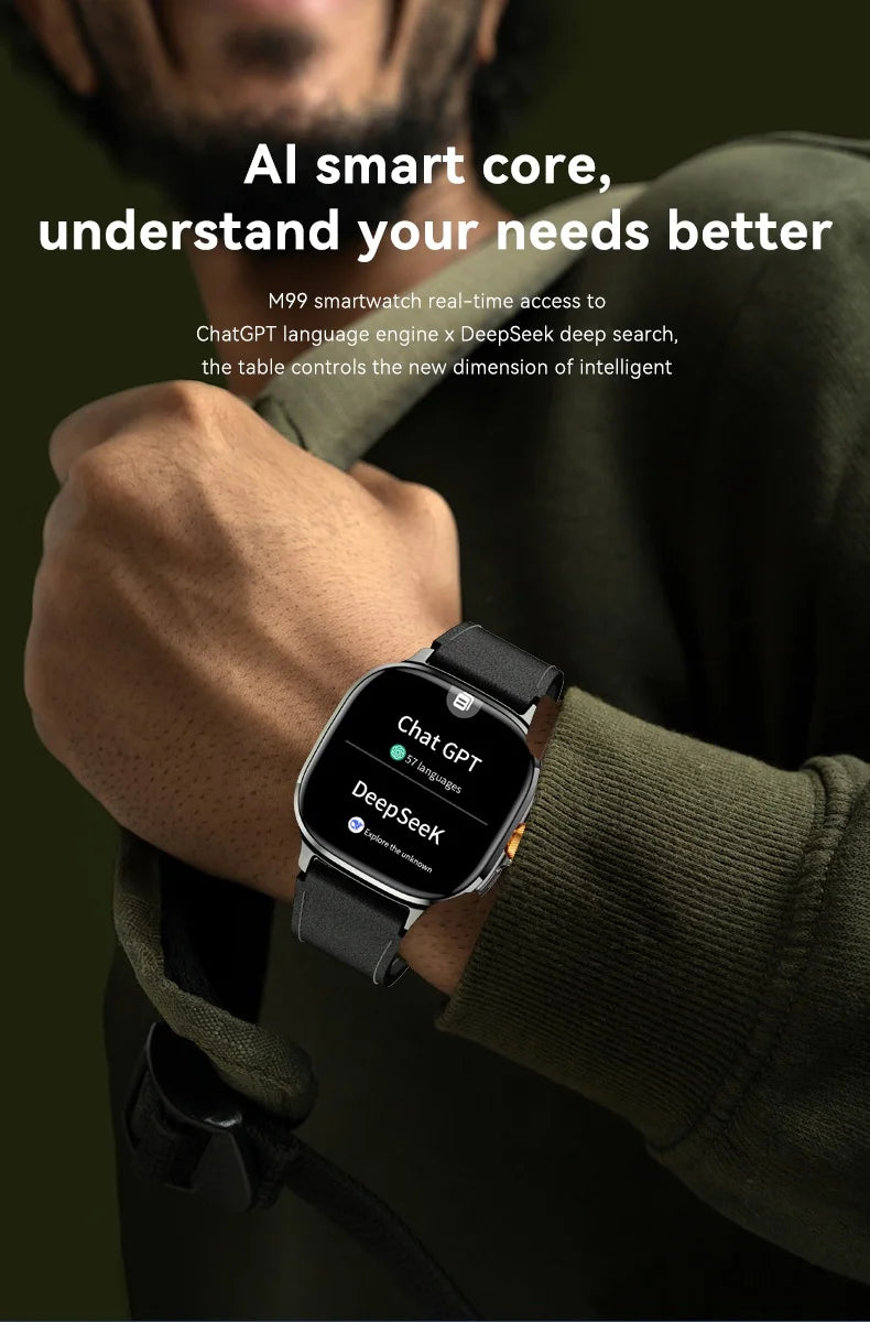 Original M99 Smartwatch with 2.4 Inch AMOLED Screen 4G/5G SIM Card Slot GPS WiFi 190° Rotating Camera Android 10.0 Gaming Watch
