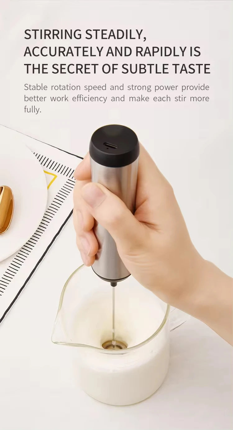 Wireless Electric Mini Milk Frother Coffee Whisk Egg Beater Blender Portable Stirrer Cappuccino Maker for Kitchen Cooking Tools
