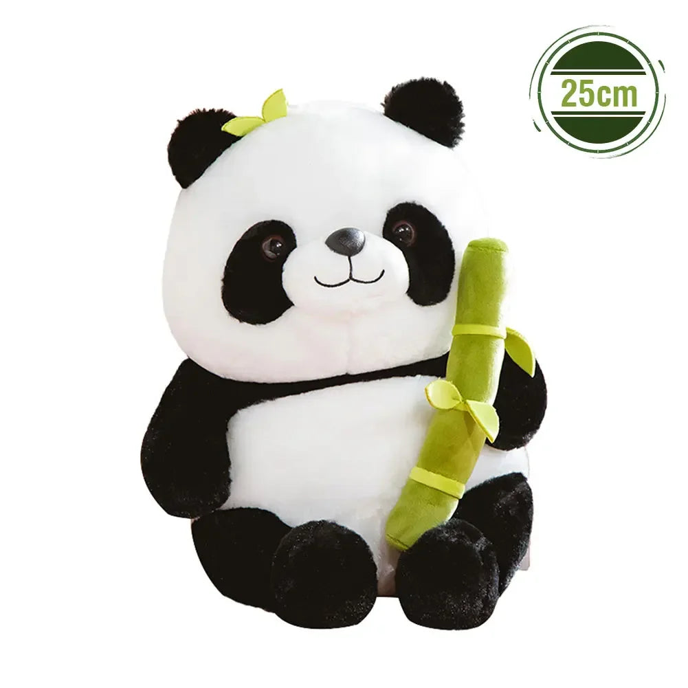 Cute Chinese Panda Doll with Removable Bamboo Tube PP Cotton Pillow Soft Plush Doll Girls Toy Children's Christmas Gifts Present