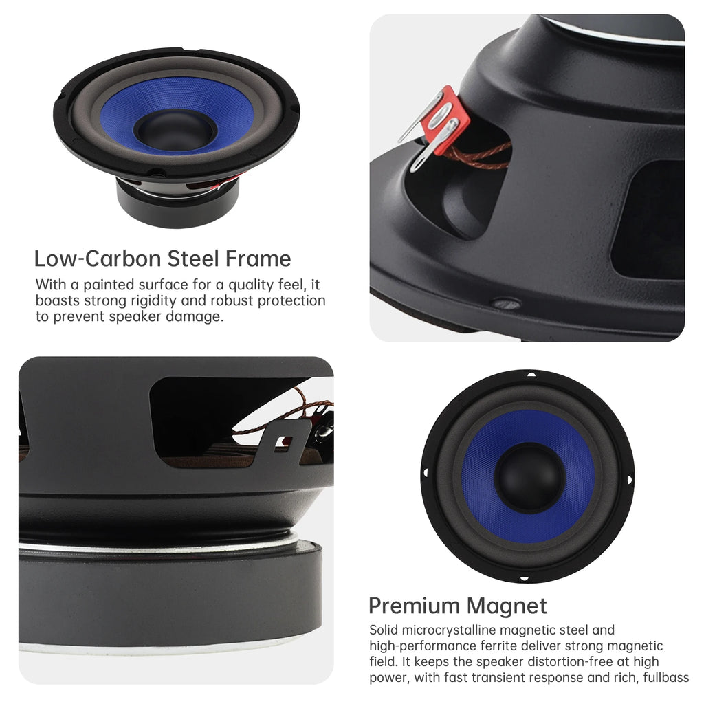 1pc 5/6.5/8/10 Inch Bass Loudspeaker Woofer Speaker for Car Audio/Home Theaters,Wide Frequency Response Car Audio Stereo Speaker