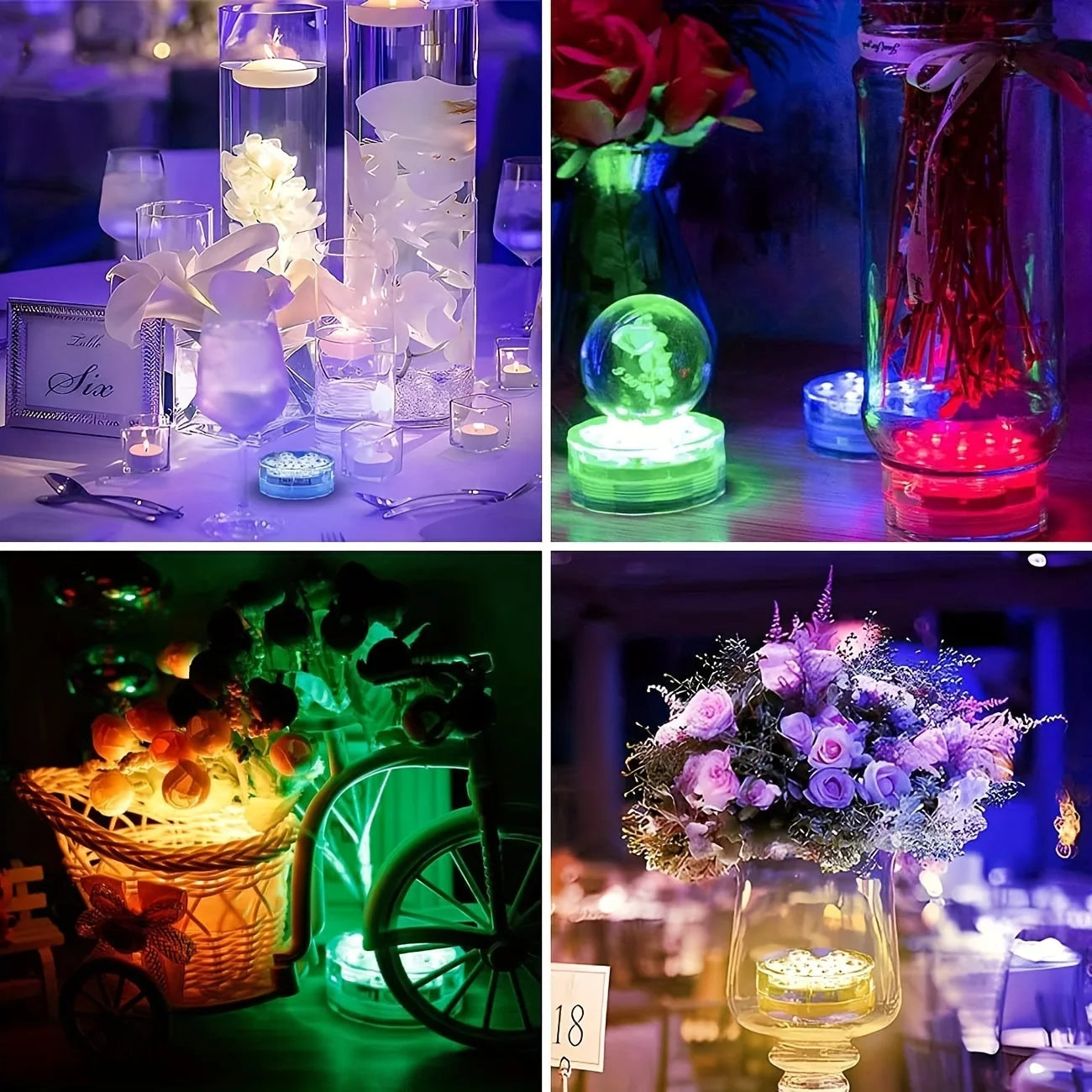 Remote Control Underwater Light Waterproof,Color Changing LED Pool Lamp for Indoor Aquarium, Bowl, Table Centerpiece Nightscape