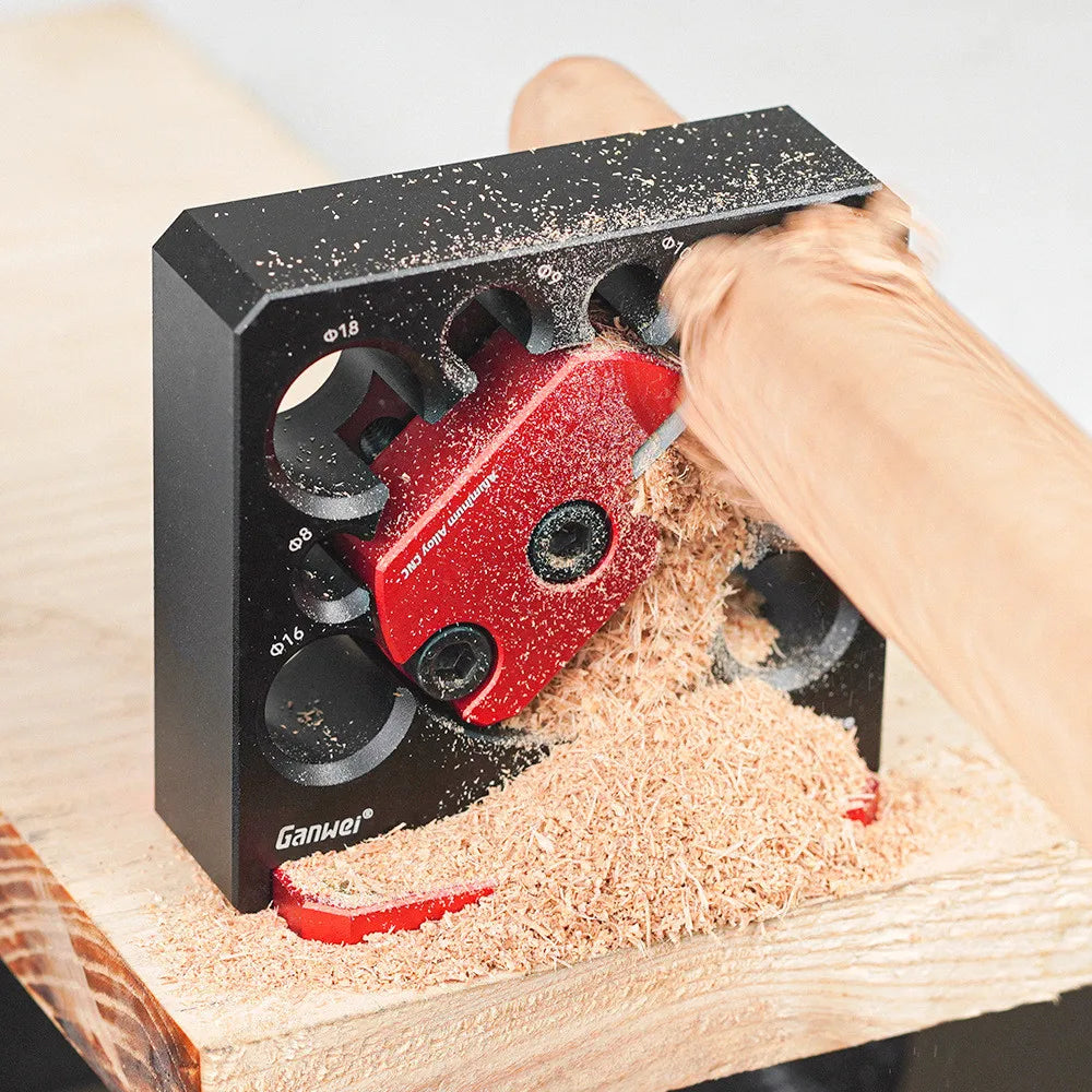 8 Holes Dowel Maker Jig Kit w/ Carbide Blades -Metric and Inch Woodworking Electric Drill Milling Dowel Round Rod Auxiliary Tool