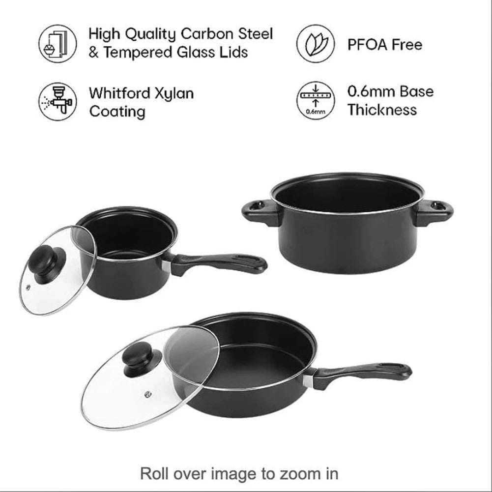 12-Piece Luxury Non-Stick Cookware Set Frying pan Casserole Dish Wok Skillet Versatile Stylish Durable Outdoor Set for All Types