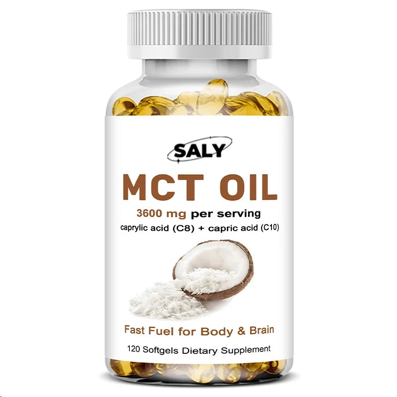 Mct Oil 3600 Mg C8 C10 Capsules Ketogenic Fuel , Clarity, Brain & Body, Fat Burning, Weight Management, Non-gmo Coconut
