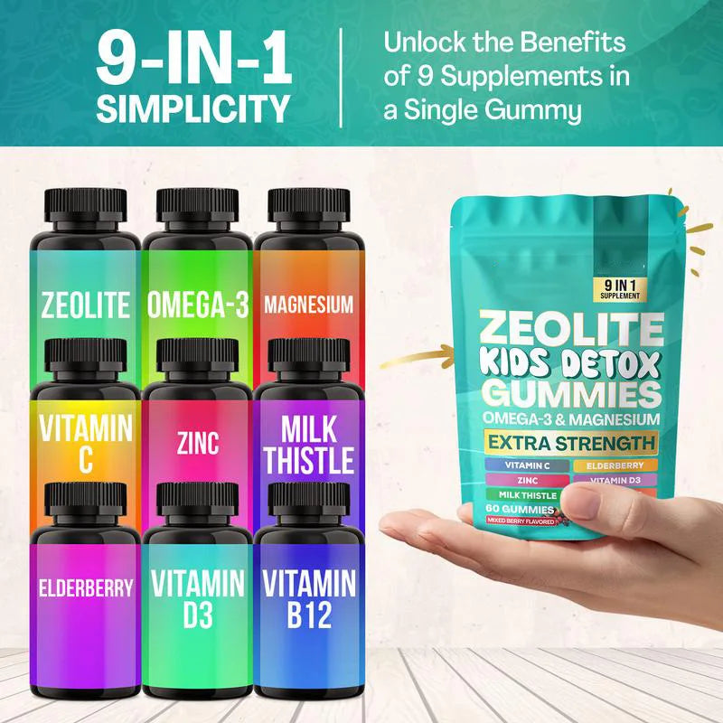 60 Capsules Children's Zeolite Detox Gummy Fruit-flavored Natural Zeolite Gummy To Remove Toxins From The Body Zeolite Gummies