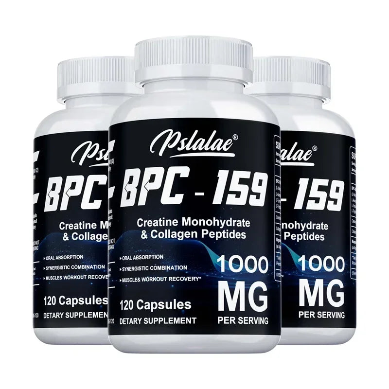BPC-159, Creatine Monohydrate & Collagen Peptides - Supports Muscle and Athletic Recovery, Enhance Energy, Endurance
