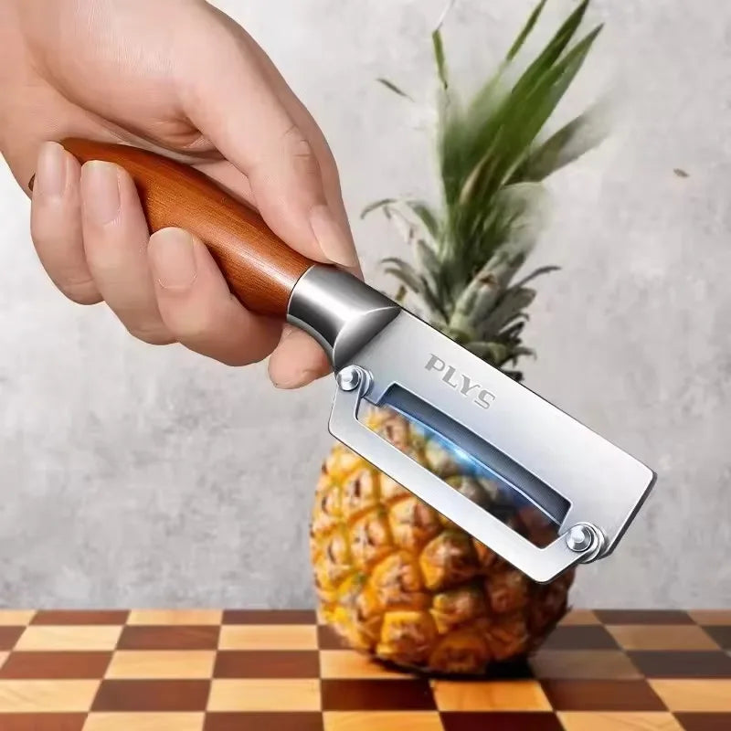 Stainless Steel Kitchen Peeler Multi-Function Kitchen-Specific Peeler for Slicing Fruit and Vegetables with Wooden/ Steel Handle