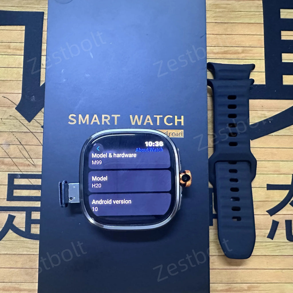 Original M99 Smartwatch with 2.4 Inch AMOLED Screen 4G/5G SIM Card Slot GPS WiFi 190° Rotating Camera Android 10.0 Gaming Watch