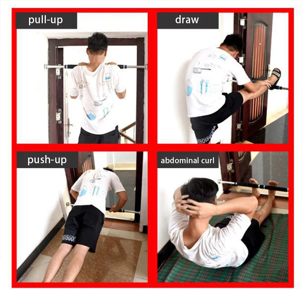 Doorway Pull Up Bar No Screws Mount Chin Up Bar Wall Mounted Upper Body Workout Bar For Home Fitness Strength Training