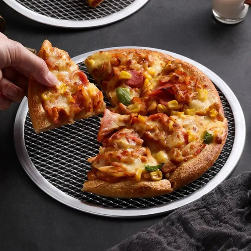 1PC 6-20 Inch Pizza Screen Pan Metal Net Non Stick BakingTray New Seamless Aluminum Alloy Metal Net Bakeware Kitchen Pizza Tools