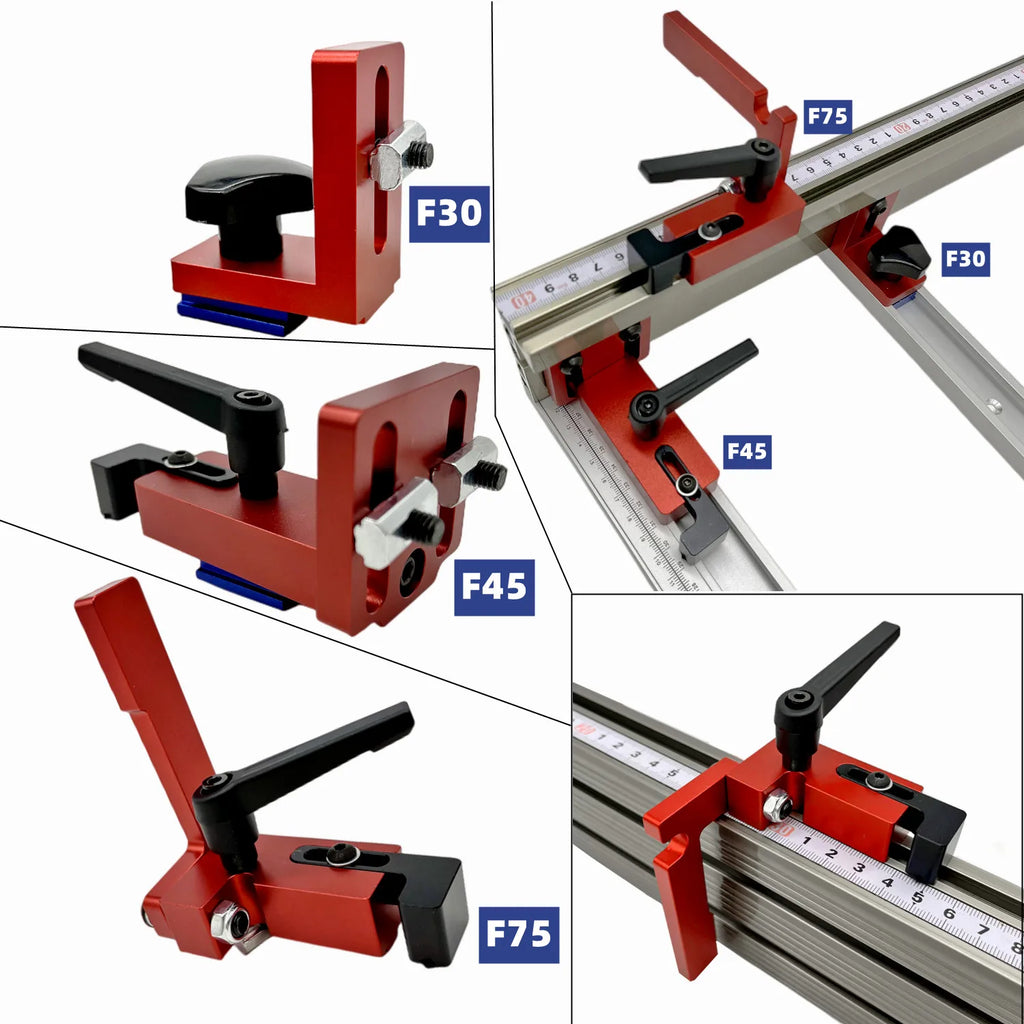 Miter Track Stop T-Slot T-Tracks Stop Chute Locator Aluminium Alloy Backing Connector for Woodworking Guide Rail Table Saw DIY