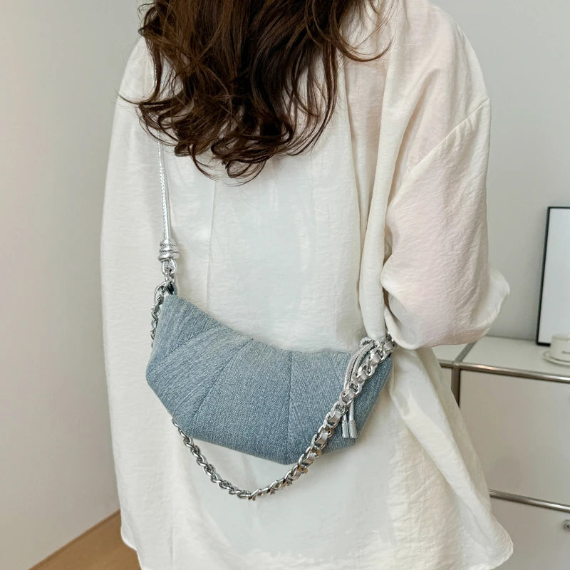 Casual Dumpling Shaped Large Capacity Shoulder Bag for Women 2026 New Style Soft Handle Single Strap Crossbody Luxury Bag