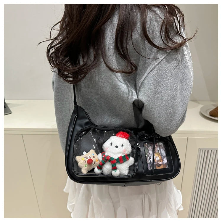 Design Sensation Single Shoulder Slant Crossbody Bag Basic Model Grain Bag Pain Bag for Girls Soft Synthetic Leather Sq...
