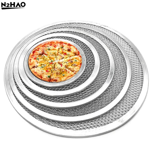 1PC 6-20 Inch Pizza Screen Pan Metal Net Non Stick BakingTray New Seamless Aluminum Alloy Metal Net Bakeware Kitchen Pizza Tools