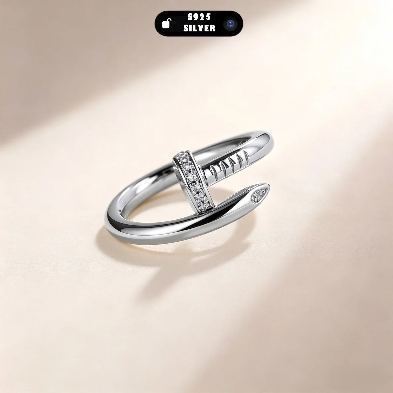 0.06CTW Moissanite Ring S925 Sterling Silver Stackable Finger Ring for Women Jewelry