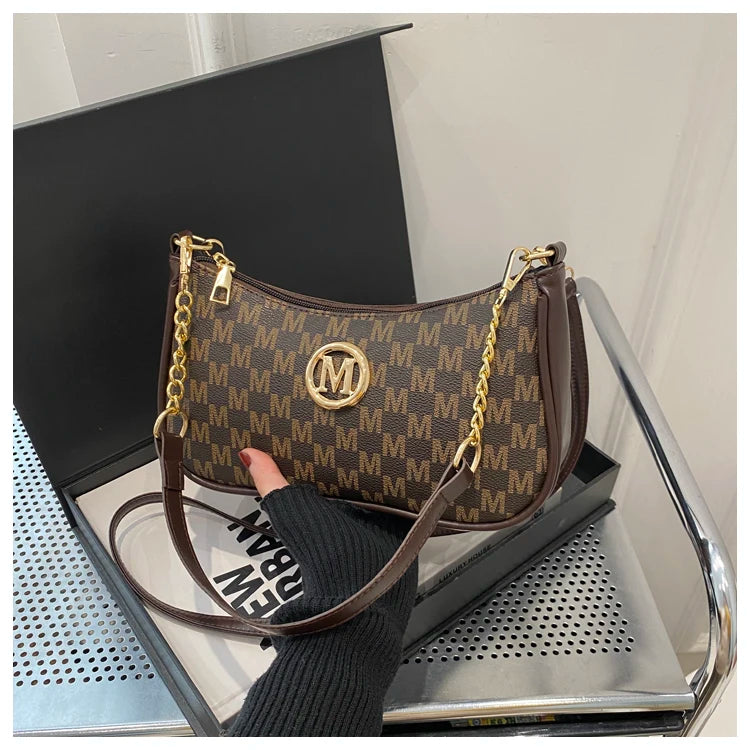 Vintage Floral Print Underarm Bag Women's Crossbody Shoulder Bag Casual Versatile Small Bag Popular Female Fashion Design