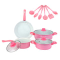 12-Piece Non-Stick Cookware Set Cooking Pot with Lid Milk Pot Maifan Stone Frying Pan Stackable Pot Set for All Types of Cooker