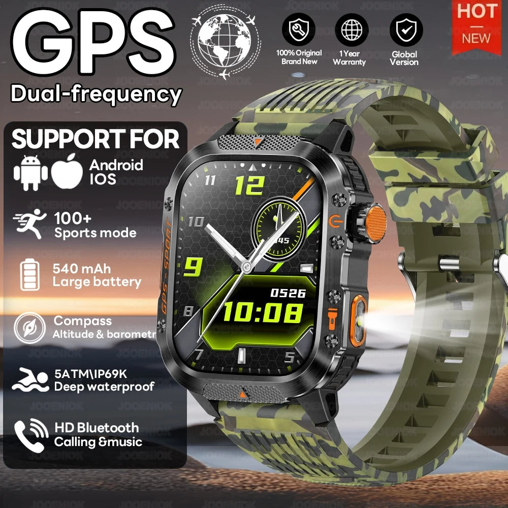 2025 New Dual-Frequency Satellite GPS Sports Smart Watch Compass Barometer Bluetooth Call 10ATM Waterproof Swim Smart Bracelet