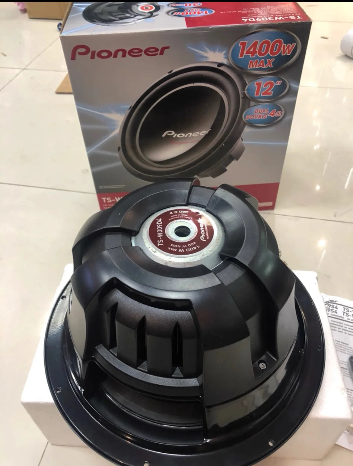 Pioneer TS-W309D4 12" Car Subwoofer 1400W Peak 400W RMS Dual 4 Ohm Voice Coil Powerful Bass Car Audio Speaker