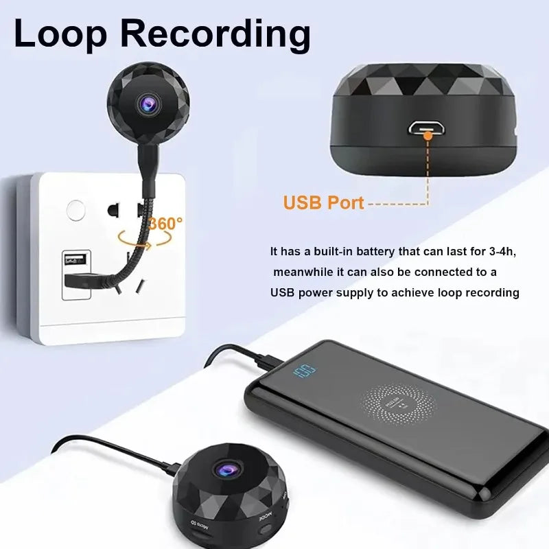 Baby Monitor 1080P HD Mini WiFi Camera Indoor Safety Security Surveillance Camcorder IP Cam Audio Video Recorder
