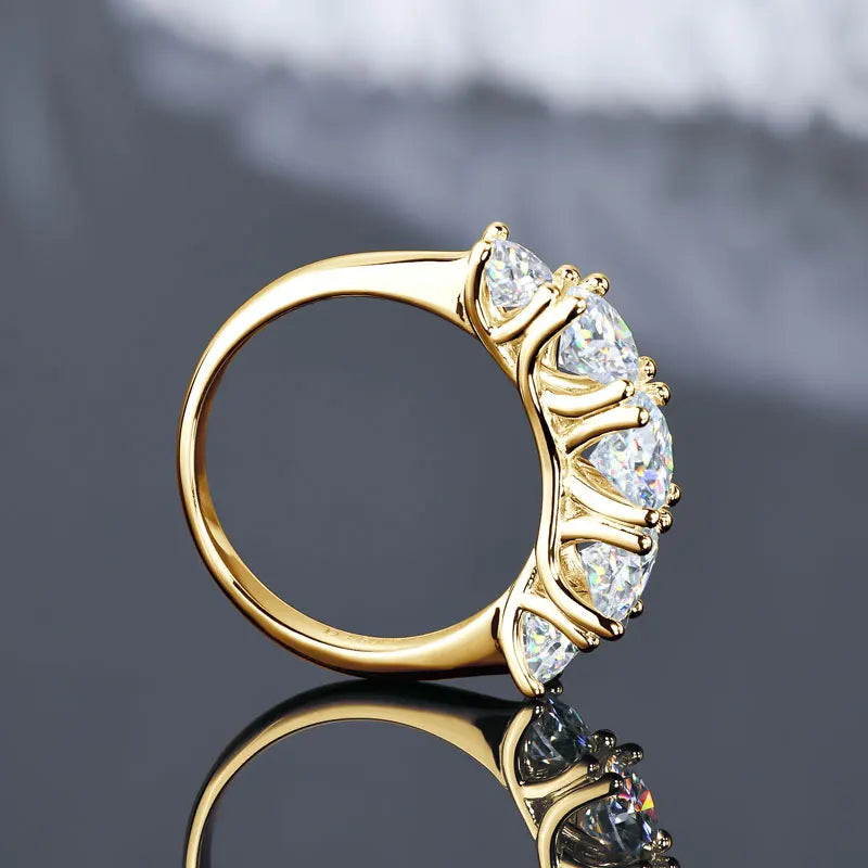 IOGOU 3.6ctw. D Moissanite Wedding Rings for Women 18k Gold Plated 925 Silver Promise Finger Jewelry Certified Lab Diamond Bands