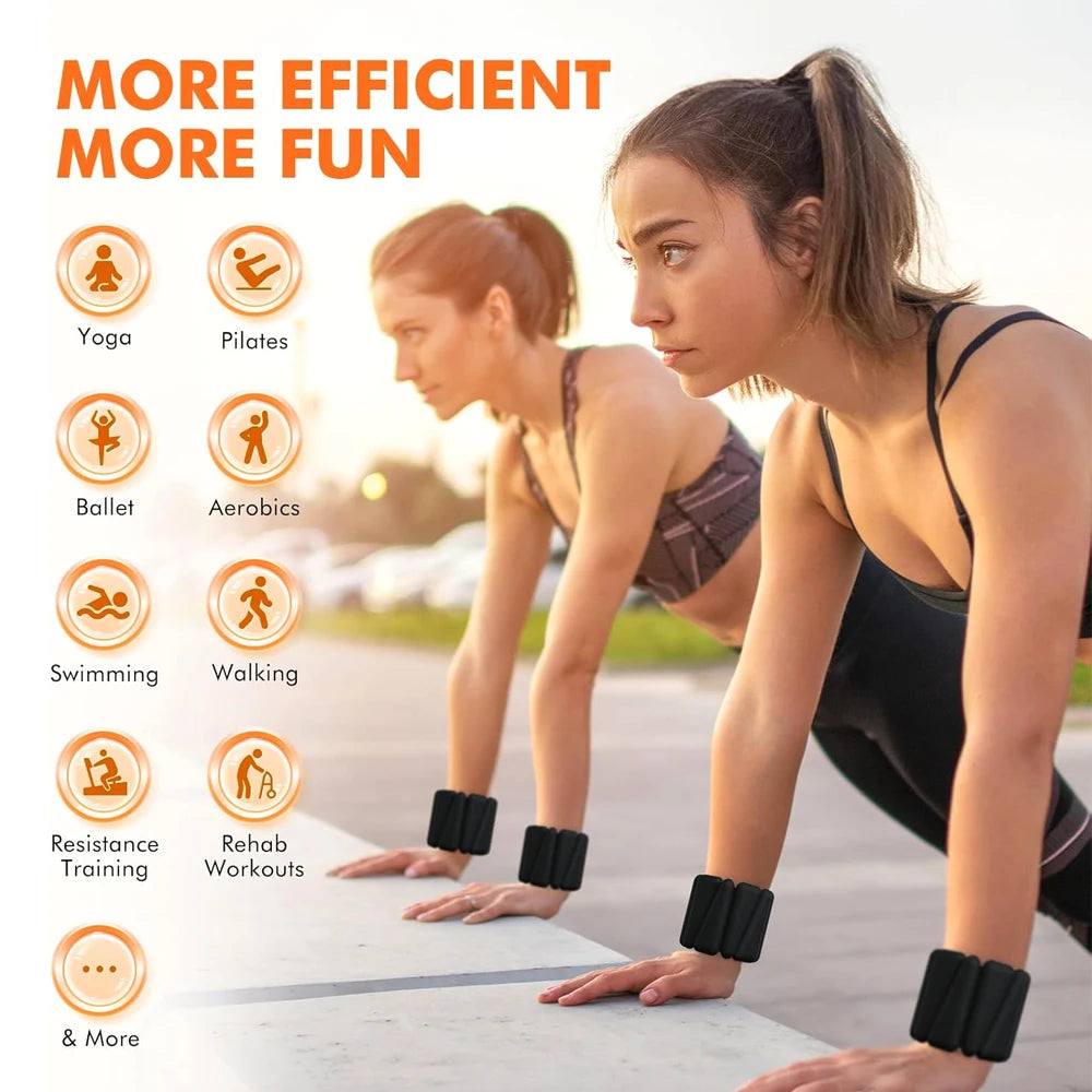 1Pair Ankle Weights for Women,2 lbs/4 lbs Adjustable Wrist Arm Weights for Women & Men Yoga Training Walking Jogging Aerobics