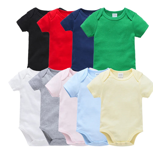 2025 Solid White Baby Clothes Short Sleeve Cotton Baby Girls Boys Bodysuit Newborn body bebe 0-24 months Infant Jumpsuit