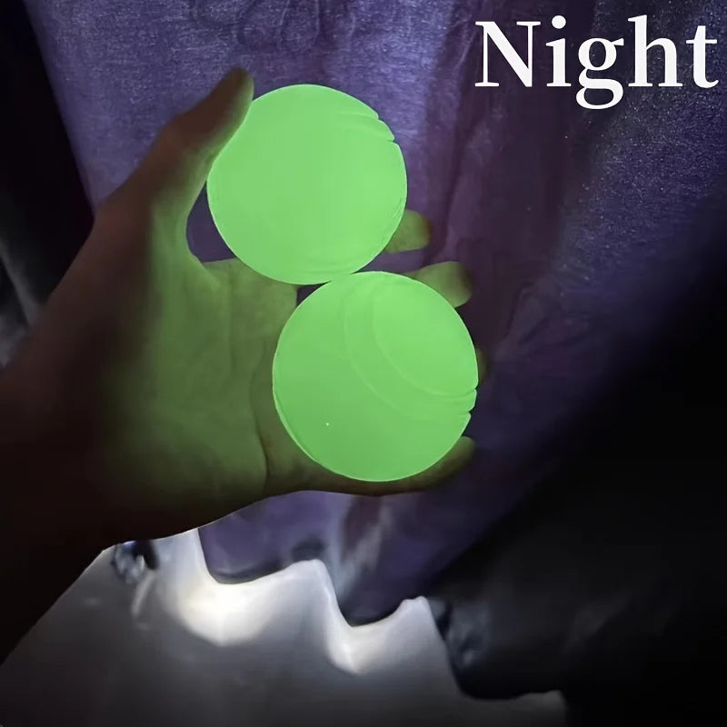 1 Night Light Squeak Dog Ball - Rubber Toy, Interactive Pet Play with Sound, Suitable for Nighttime Entertainment