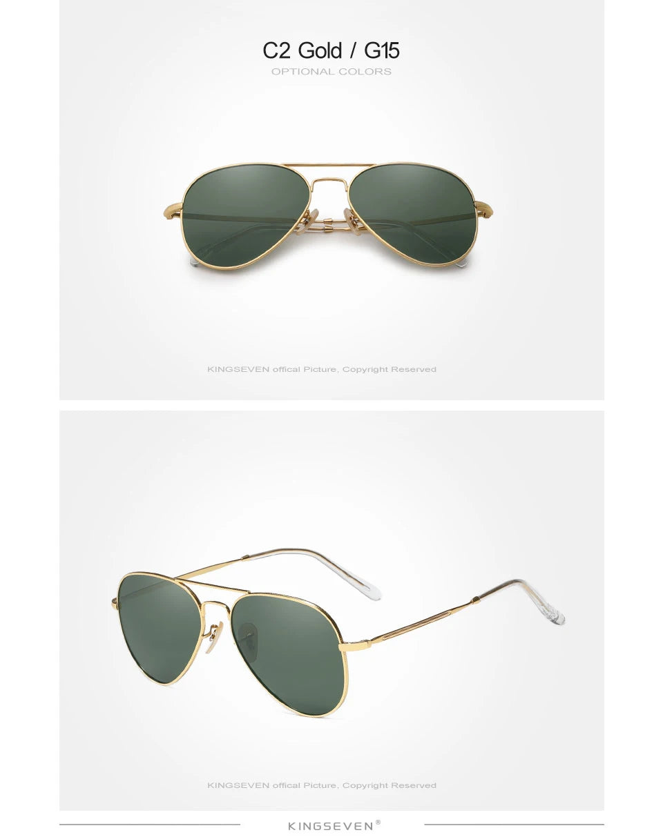 KINGSEVEN Pilot Men Sunglasses Polarized Large Frame UV400 Glasses Women Retro Luxury Driving Causal Fashion Outdoor Eyewear