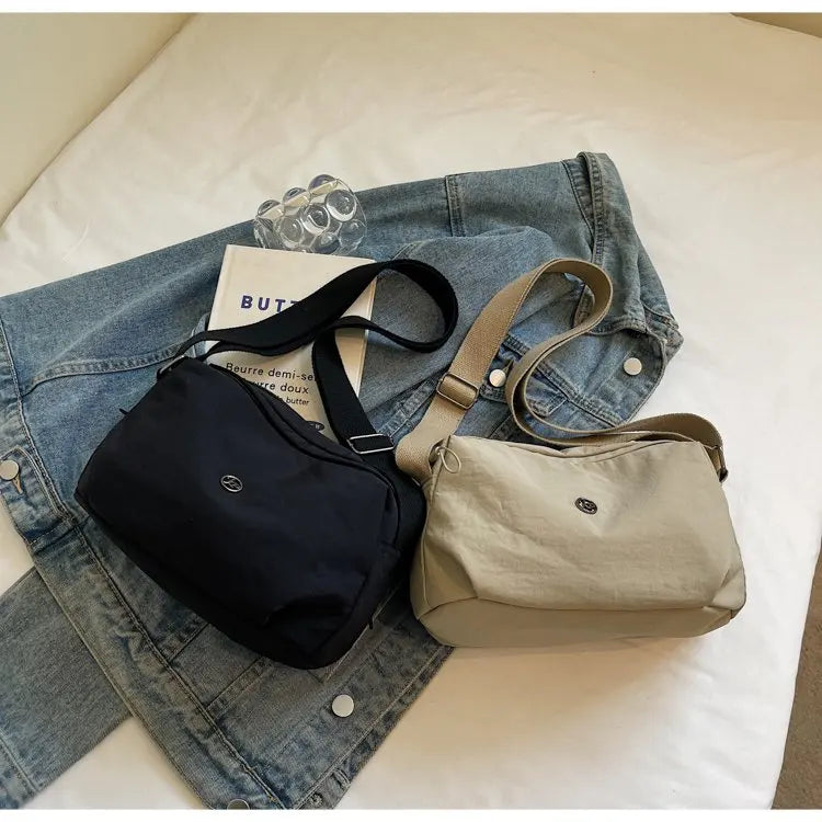 New 2025 Multi-Layer Casual Women's Crossbody Bag Portable Multi-Pocket Lightweight Waterproof Nylon Bag Soft Square Bag