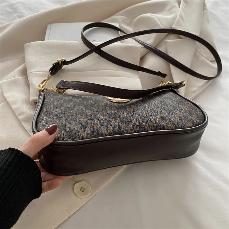Vintage Floral Print Underarm Bag Women's Crossbody Shoulder Bag Casual Versatile Small Bag Popular Female Fashion Design