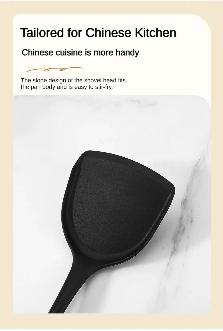 1/10PCS Food-Grade Silicone Kitchen Tools Set, Heat-Resistant Slotted Spoon for Non-Stick Cookware & Hot Pot, Multi-Use Strainer
