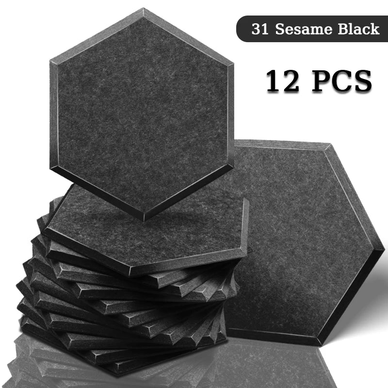 TOUO Acoustic Panel High Density Sound Absorbing Material 12 Pc Soundproofing Panels Studio Acoustic Treatment Sound Isolation