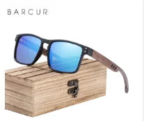 BARCUR Men's Sunglasses for Men Brand Designer Natural Walnut Wood Sun Glasses Women Polarized Eyewear UV400 Eyewear Oculos